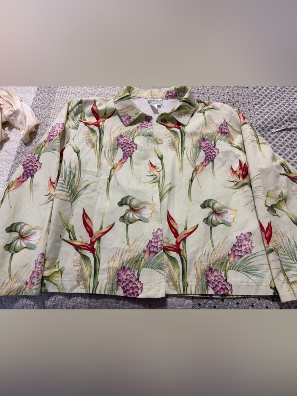 Vintage Coldwater Creek cotton button blouse  “canvas” Texture
